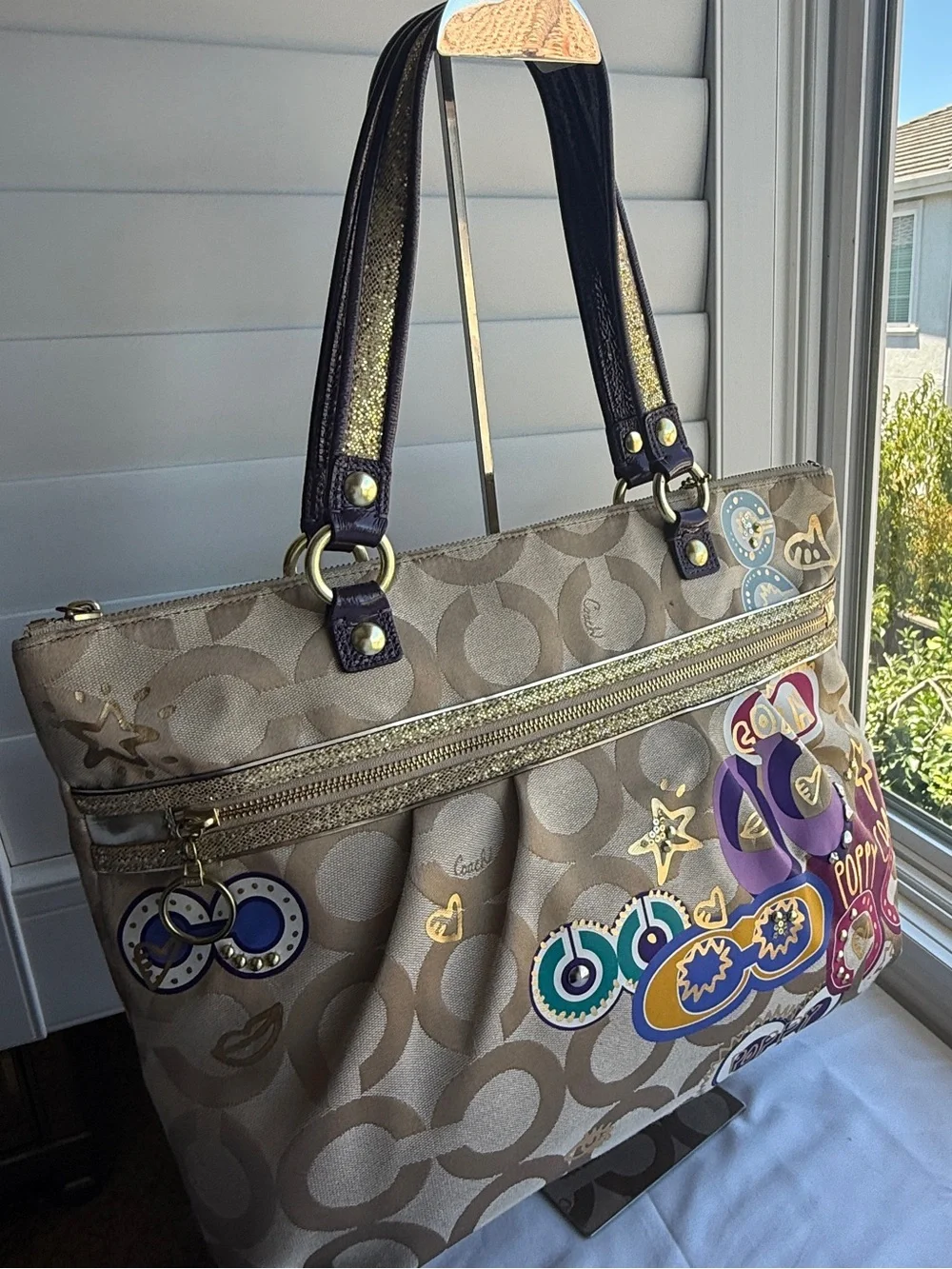 Coach Poppy Signature Glam Tote